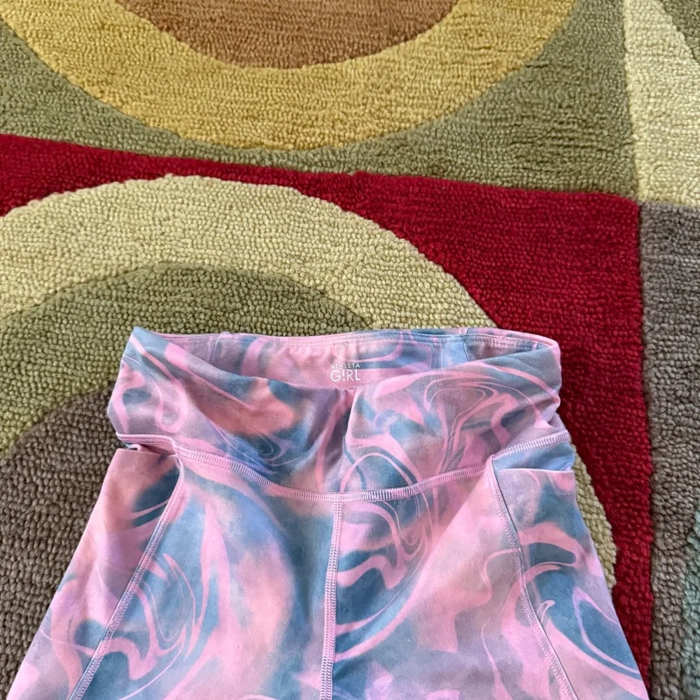 Athleta Girl High Rise Stash Your Treasures Tight Leggings Pink Pattern Medium